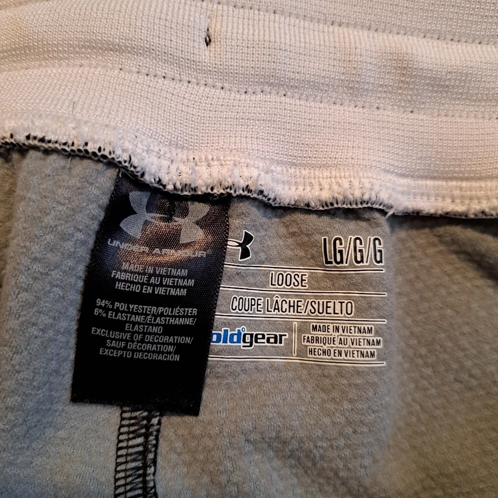 Under Armour Men's size Large loose Boston College black jogging pants, VGUC - Picture 8 of 9